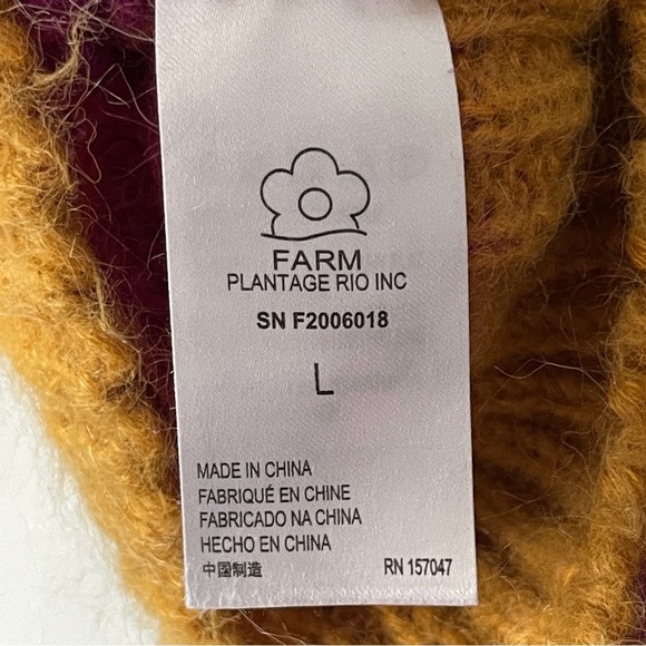 FARM Rio Striped Mohair-Merino Sweater — Size L / Large / Colourful Crewneck - Picture 7 of 9